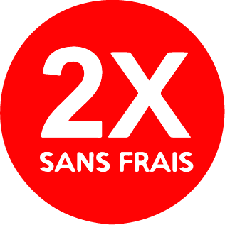 Logo possibilité de paiement en deux fois sans frais !